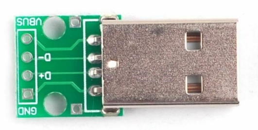 Konektor USB na DIP 2.54 mm samec