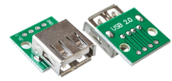 Konektor USB na DIP 2.54 mm samica